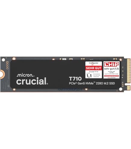 Crucial T500 SSD 1TB PCIe Gen4 NVMe M.2 Internal Hard Drive with