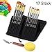 Produktbild Künstlerpinsel Set, 17 Stück Pinselset Malpinsel Set mit Tasche in Schwarz für Acrylmalerei Aquarellmalerei Ölmalerei Flachpinsel Bürste mit Spachtel