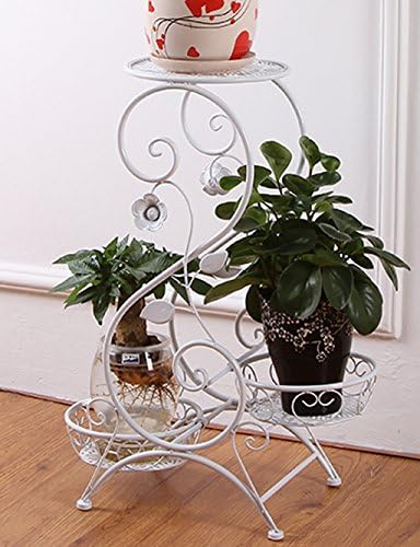 RZM flower pot shelf European Style Iron Flower Rack Multilayer Flower Pot Frame Ladder Flower Rack Three Layers Shelving Balcony Bonsai Frame Flower Rack plant stand ( Color : B )