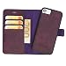 Produktbild FREDO iPhone 7/8 Hülle Leder Abnehmbare 2 in 1 Handyhülle inkl. Kartenfächer für Apple iPhone7 / 8 Handytasche/Cases mit Magnet/Hand Made in Europe (Lila)