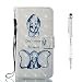 Produktbild Grandoin iPhone X Hülle, Handyhülle im Brieftasche-Stil für Apple iPhone X Handytasche PU Leder Flip Cover 3D Bunte Muster Book Case Schutzhülle Etui Case (Elefant)
