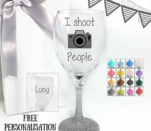 Photography gifts for women, thank you photographer gift, 1 funny wine glass with FREE personalisation and option to gift wrap.