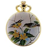 KS Taschenuhr mit Kette Gold Herren Damen Quarz Analog Vintage Geschenkbox KSP077