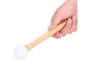 Tyenaza Ciotola Tibetana Maglio, Mazza da Bacchetta per Musica Bacchetta con O-Ring in Gomma Tondo per Campane Tibetane Musicali