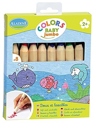 Aladine - 42009 - 8 Crayons De Couleur - Jumbo