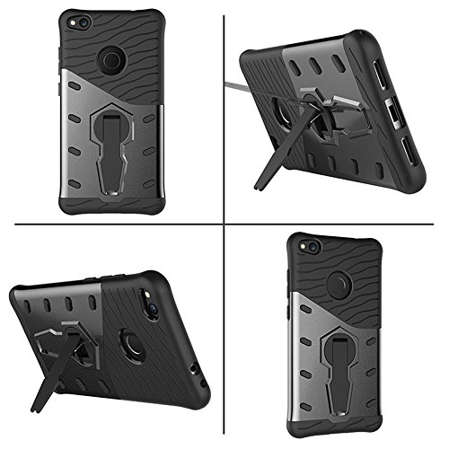 Funda Huawei P8 Lite 2017 Armadura Carcasa   Tarea Pesada  360 Grados de Rotaci  n Soporte de Combinaci  n a Prueba de Golpes  Protectora para Huawei  P8 Lite 2017  Negro 