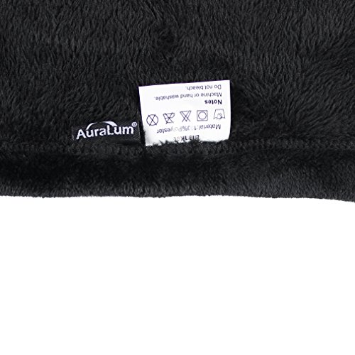 Auralum® Elegante Kuscheldecke 100% Polyester Warm Weich und Bequem 210*280cm Schwarz XXXL - 7