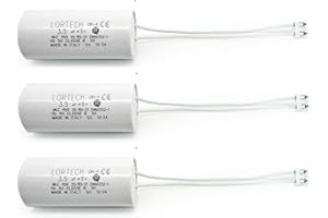LORTECH Lot de 3 Condensateur 3,5 μF pour Volet Roulant Bubendorff avec connecteur JST - Ø 25mm x 56 mm - Fabriqué en Italie