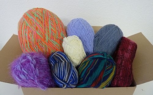 Wollpaket 1kg bunt gemischt - Wollset zum Basteln und Stricken