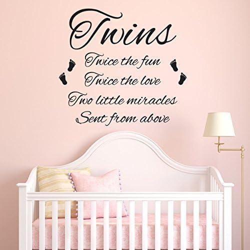 Twins Wall Sticker Bedroom Nursery Child Decal Quote Vinyl Transfer Decoration