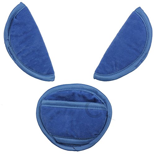 UNIVERSAL BELTS PADS SHOULDER STRAP AND CROTCH Fits most car seat straps (blue)