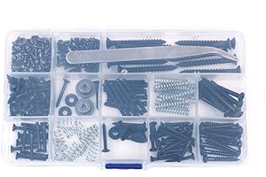 Alnicov Gitarrenschrauben-Kit,254-teilig 9 Typen Gitarrenschrauben-Sortiment-Set mit Federn für E-Gitarren Steg,Pickup,Pickguard,Tuner,Halsplatte,Gitarrengurt-Knöpfe und eine Pinzette(Schwarz)