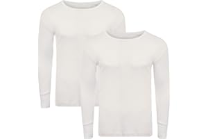 Style Lockers® Pack of 2 Mens Thermal Long Sleeve Base Layer Top - Adults Winter Ski Inner Vest Warm Underwear T-Shirts - Quick Dry Undershirt for Outdoor Sports Running Size S-XXL