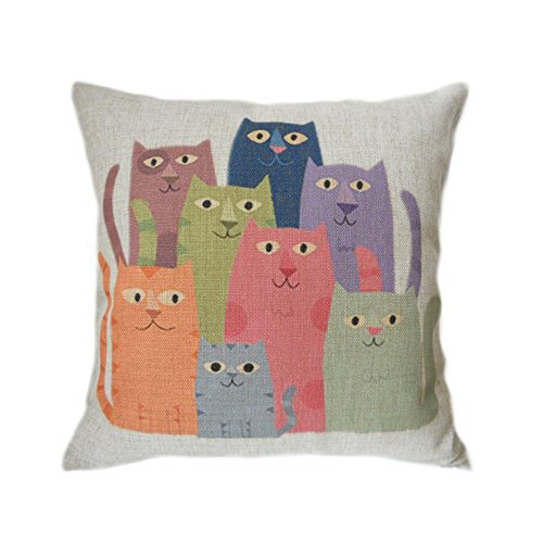 Elviros Dekorativ Baumwoll Leinen Mix Kissenbezug 45 x 45cm