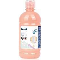Témpera MILAN 500 Ml Rosa Pastel – Pintura Escolar De Alta Calidad Con Tapón Dosificador Y Acabado Mate