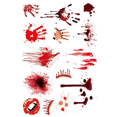 LHWY Fashion Body Art Removable Wound Scab Blood Halloween Scar Tattoos Temporary Tattoos Sticker Decor