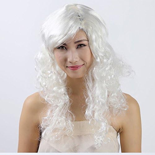 Colorful Halloween costume dance party wig big wave color cap suit show off a funny headdress ( Color : White )