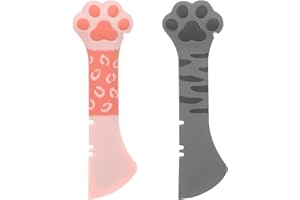 Styquenzer 2 cucchiai per cibo per gatti in silicone, mini spatole per lattine per animali domestici, bicchieri per gatti, apri simpatici zampe, pala per cibo multifunzione per animali domestici