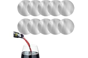 DaiUni Wine Pourer Slice Alluminio.10 Pezzi Versatore di Vino Salvagoccia Riutilizzabile.per Bottiglie di Vino, per Feste, Compleanni, Matrimoni