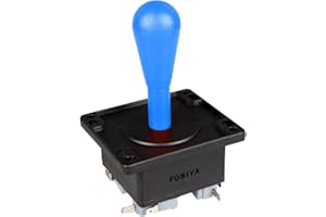 Fosiya American Style 2 pin Happ tipo elíptico Arcade Joystick conmutable de 8 maneras de la operación, precisión de 0.187" 4.8mm Terminal de Video Juegos Arcade1up piezas de la máquina (Azul)
