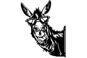 WADORN Decorazione Artistica Da Giardino In Metallo A Forma di Asino Che Fa Capolino, Decorazione Murale con Ornamento A Forma di Asino Da Guardare, per Fattoria, Animale Divertente, Silhouette Nera