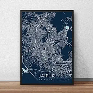 Recollection Jaipur City Map Art Print Poster A3 Size WITHOUT FRAME Wall Decor for Home Office Restaurant Hotel Interior Decoration (Color 3)