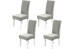Xundefeng Soft Velvet Dining Chair Covers for Dining Room Set of 4 Pack Slipcovers Chairs Cover Stretch Slipcover, Grey