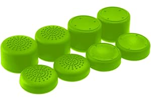 AceShot Thumb Grips (8pc) for Xbox One (Series X, S) by Foamy Lizard – Sweat Free 100% Silicone Precision Raised Antislip Rubber Analog Stick Grips For Xbox One Controller (8 grips) GREEN