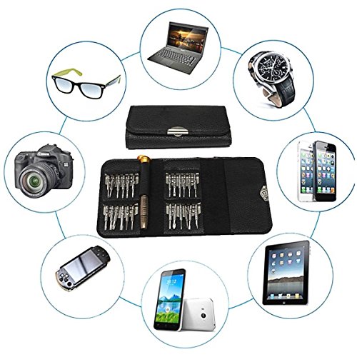 Acentix – 25 tlg. Präzisions- Handy SMARTPHONE Multimedia UNIVERSAL WERKZEUG Reperatur SET für u.a. | iPhone 3GS 4 4S 5 5C 5S 6 6 Plus 6S Plus | iPad iPod | Samsung Galaxy S3 S4 S5 S6 S7 | PC MAC | TV | Kamera | Uhr Brille | Repair Tool - 7