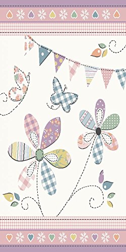 Kinderteppich Mädchenteppich Verspielt Blumig Pastell Farben Rosa Weiß Creme, Grösse:160×220 cm - 4