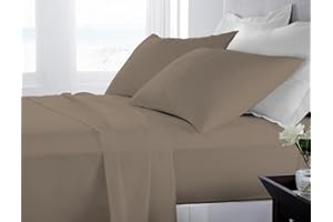 BANZAII TEXTILE INNOVATOR ONLINE Banzaii Completo Lenzuola Matrimoniale 100% Puro Cotone Alta qualità Made in Italy (per materassi 160/170 cm, altezza fino a 30 cm) Marrone Chiaro