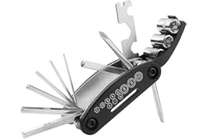 DEOLVEN Kit di Attrezzi per Bici,16 in 1 Strumento Multiuso in Acciaio Kit di Riparazione per Forature Strumento Multiuso per Bicicletta Strumenti Multifunzione Chiave a Brugola per Bici da Strada