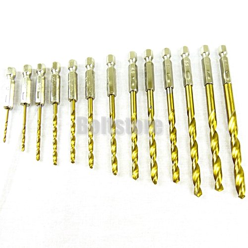 Am-Tech HSS-Bohrersatz, Titan-beschichtet, 6,35 mm / 0,25 Zoll - 2