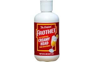 Frothee All-Purpose Cocktail Foamer 8oz - Egg Substitute, Vegan & Gluten-Free - Leak-Proof, Easy-Squeeze Bottle with Precision Spout - For Cocktails, Mocktails, & Bar-Quality Drinks, 1 Pack