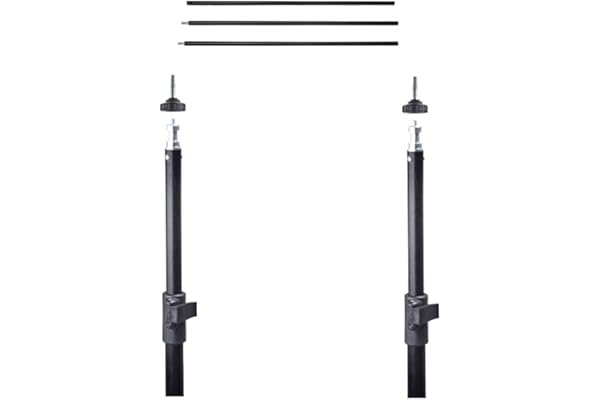 Sonia Curtain Rods with Conversion Adapter Convert The Light Stand into a Background System 3 Feet Each Rod (3 Pcs Set)
