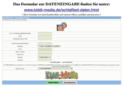 Personalisierte SCHLAFLIED CD gesungen mit dem Namen IHRES Kindes / Wunschname (Zur Taufe, Taufgeschenk, Geburtsgeschenk …) wirkungsvoller als ein MUSIK MOBILE / Jeder NAME ist möglich ! Spezialanfertigung für Kunde – Inkl. GRATIS A4 Geburtsbild mit allen Geburtsdaten / Das Schlaflied der Schlaflieder ! - 6