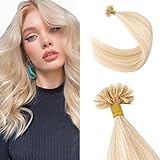 Silk-co U Tip Extension Cheratina Capelli Veri 1g * 50 Ciocche #18P613 Biondo Cenere & Biondo Sbiancante Lisci Punte Piene 40