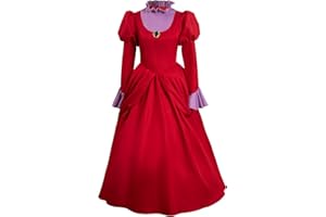 Eusnady Lady Tremaine Costume Wicked Stepmother Lady Tremaine Cosplay Red Dress Outfits for Adults Women Halloween Party