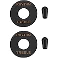 LT Easiyl 2 Jeux D'embouts Et de Plaques pour Interrupteur ¨¤ Bascule 3 Positions 3,5 Mm Compatible avec Epiphone Les Paul 13x35 Mm Noir