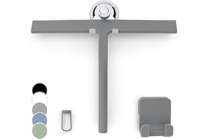 GÜTEWERK, Tergivetro per porte in vetro da doccia, in gomma, per la pulizia delle finestre, grigio, 28 cm