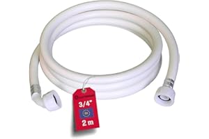 ELECTROHOGAR Tubo Carico Lavatrice e Lavastoviglie | Da 1,5M a 6M | Tubo Flessibile Universale per Ingresso Acqua | Filettatura Standard Compatibile con Tutte le Marche: Electrolux, Bosch, LG...(2M)