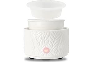 MAROMAMIX Electric Wax Melt Burner – Oil Burner for Candle and Oil Melt with 1 pc Silicone Dish, Ceramic 4-in-1 Wax Melts Warmer for Home Office Bedroom Aromatherapy Gift and Decor