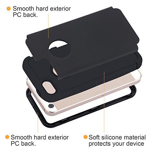 Dailylux Funda iPhone 5s Funda iPhone 5 Funda iPhone SE Carcasa Protector TPU PC Resistente a los Ara azos para el iPhone 5S 5 SE -Negro reviews Dailylux Funda iPhone 5s Funda iPhone 5 Funda iPhone SE Carcasa Protector TPU PC Resistente a los Ara azos para el iPhone 5S 5 SE -Negro