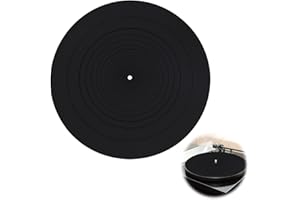 PETGLIMMER 30cm Tappetino per Giradischi in Silicone, Tappetino per Dischi Antiscivolo Antistatico, Tappetino per Giradischi Vintage, Vibrazione Turntable Mat, Slipmat per Tutti I Giradischi in Vinile LP