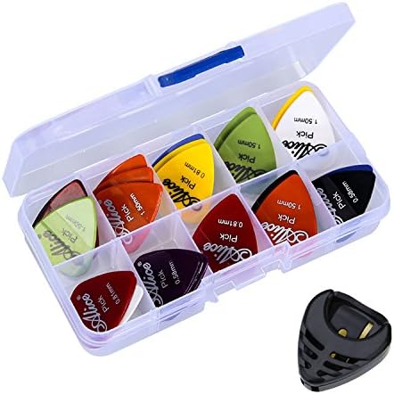 Silley® - Box of 50 Picks/Plectrums + Pick Holder - 6 Thicknesses: