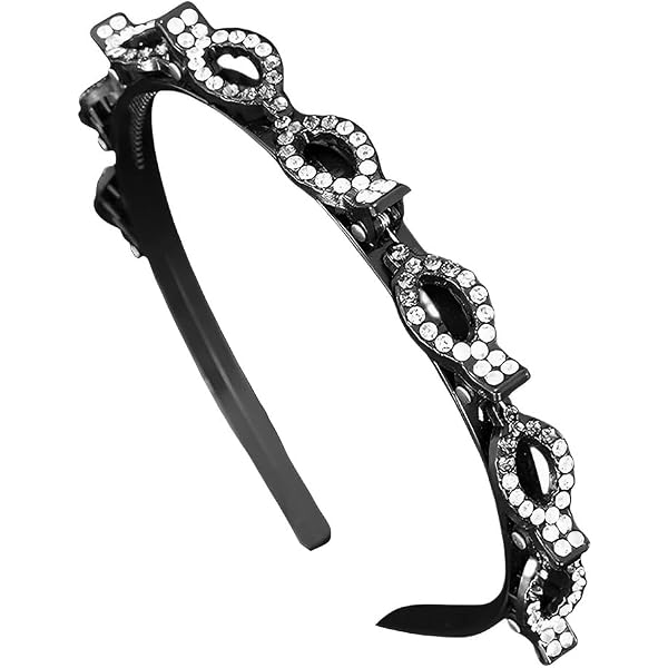JIHUOO Strass Haarreifen Mit Clips – 2 Stück, Ca. 11 Cm, Glitzernd