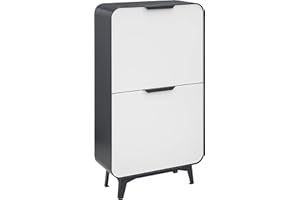 Arregui Round CR441-R Cubo de Basura y Reciclaje de Acero de 4 Compartimentos, Moderno y de Diseño | 4x17L (68L) | Cubos de Basura de Cocina | Contenedores de Reciclaje | antracita y blanco mate