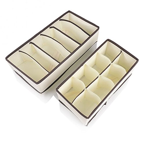 Kicode BH Unterwäsche Socken Krawatten Dessous Aufbewahrungsbox Organizer Schrank Schubladen 4 Stück - 5