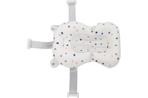 BANAPOY Cojín de Baño para Recién Nacidos de 0 A 12 Meses, Flotante Alfombrilla de Baño para Recién Nacidos Cojín para El Asiento de La Bañera del Bebé, Plegable Baño Cama Ducha Alfombra (Estrellas Blancas)