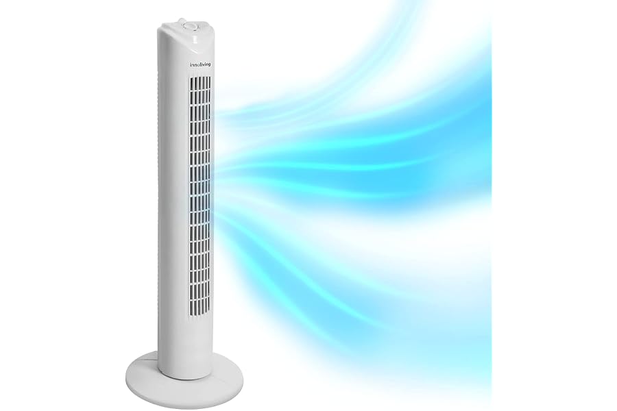 Innoliving INN-504 3-Speed Tower Fan with Timer 120 Minutes, Column Fan with Automatic Oscillation 90°, Power 45W, Height 78 cm, Efficient and Silent Tower Fan